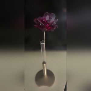 Swarovski Crystal Garden Tales "Rose" Decoration in Red, model 5557800 In Vase